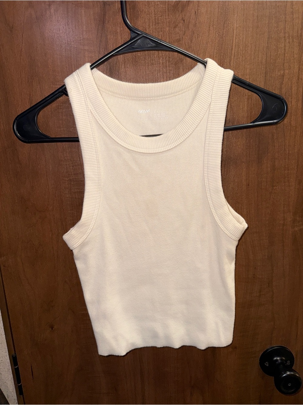 aerie Cream Ribbed Tank Top